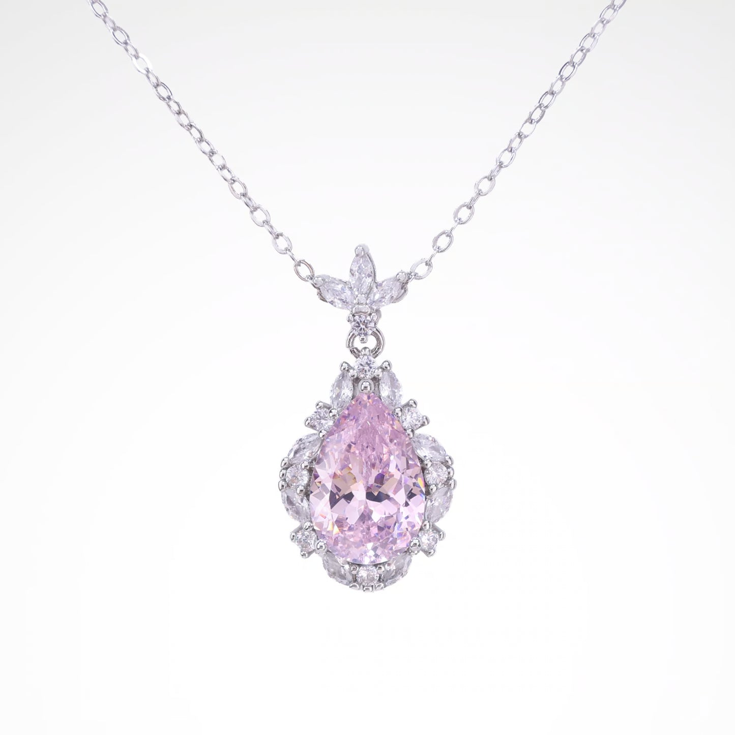 Sparkslette Lavender Oval Crystal Halo Pendant
