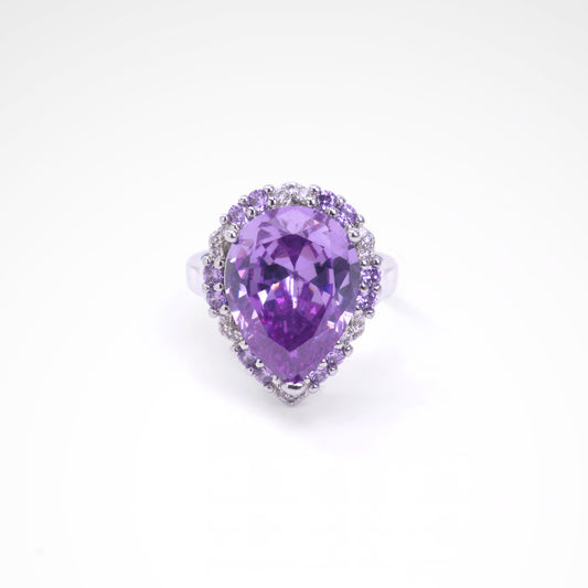 Sparkslette Lavender Cascade Halo Ring