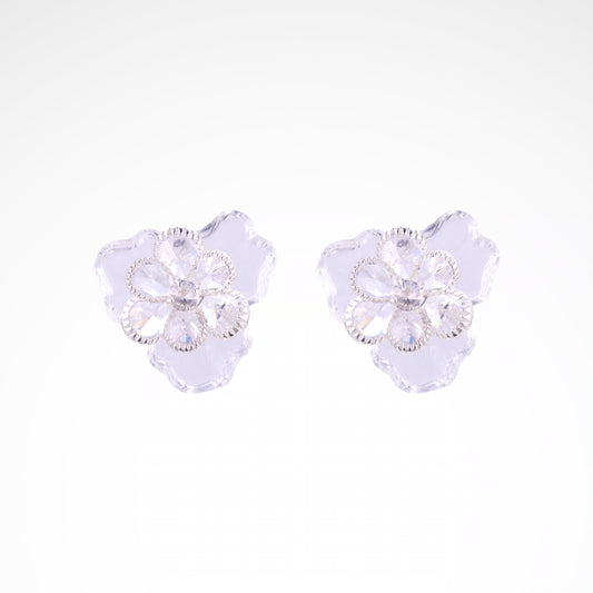 Sparkslette Opal Blossom Crystal Cluster Stud Earrings