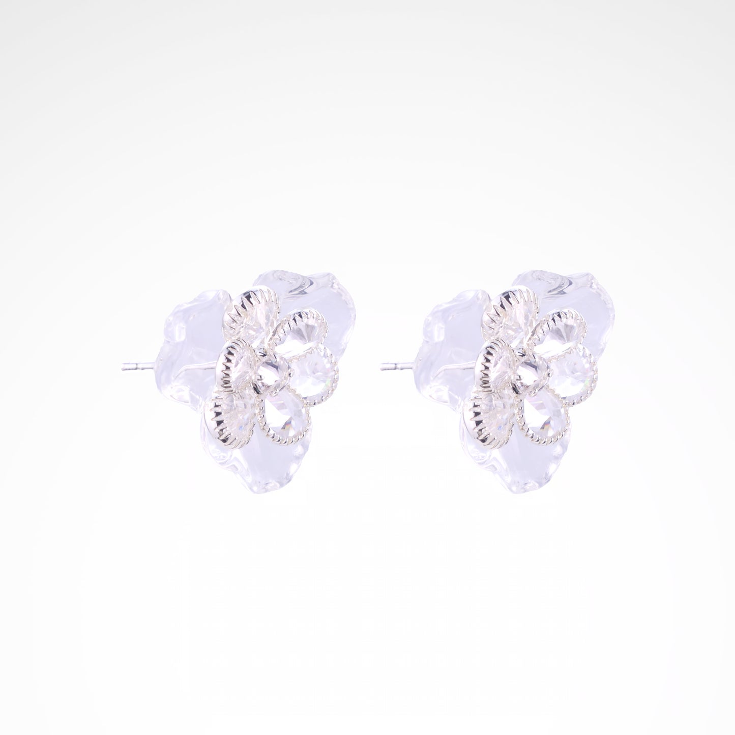 Sparkslette Opal Blossom Crystal Cluster Stud Earrings