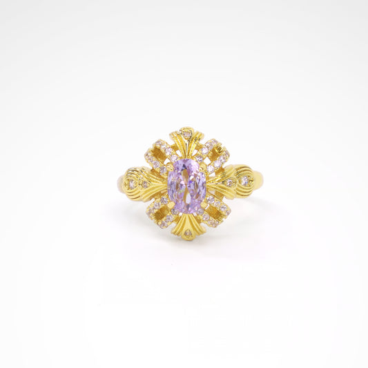 Sparkslette Golden Lilac Radiance Ring