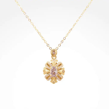 Imperial Lavender Gold-Tone Ribbon Pendant Necklace