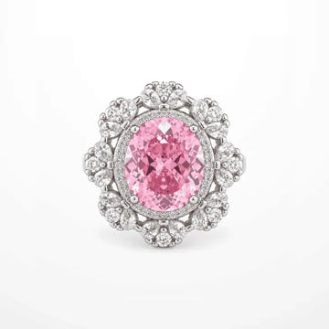Royal Blush Oval Blossom Cocktail Ring