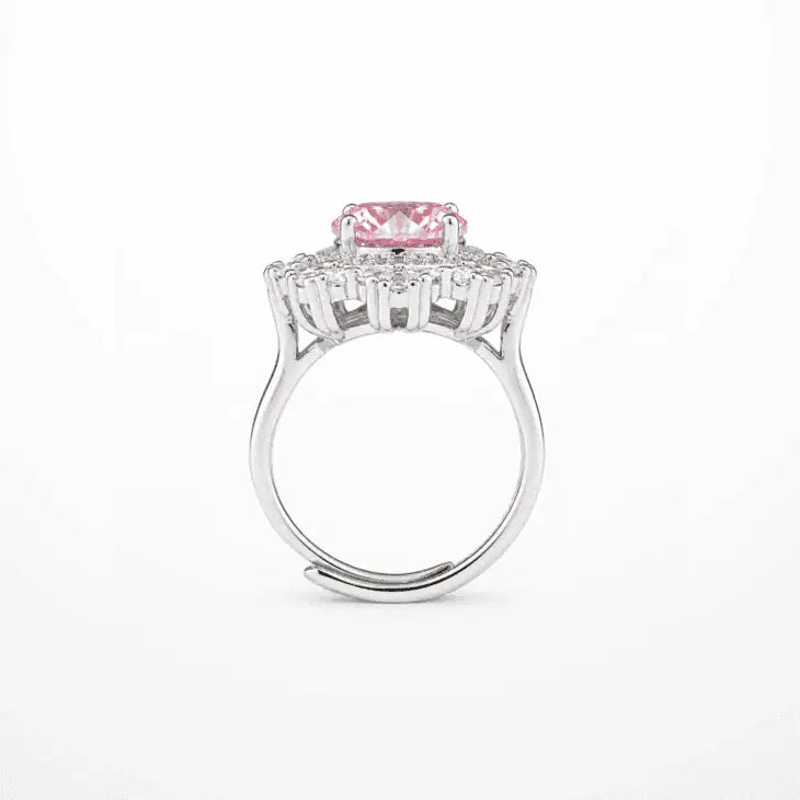 Royal Blush Oval Blossom Cocktail Ring